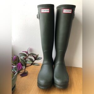 Hunter Original Tall Boots Rain Boots Forest Green Size 8F